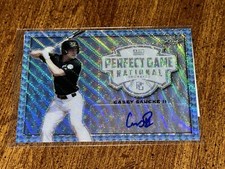 CASEY SAUCKE 2020 LEAF PERFECT GAME PLATINUM WAVE PROOF AUTO #1/1 CAVS WHITE SOX