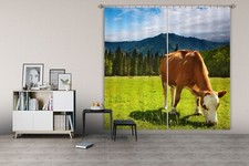 3D Prairie Cow ZHUA3847 Animal Photo Curtain Window Blockout Fabric Amy 2023