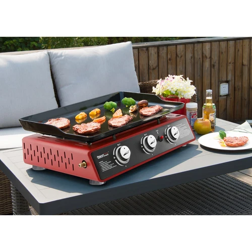 Royal Gourmet 3-Burner Portable Griddle Outdoor BBQ Tabletop Propane Gas Grill - Picture 5 of 10