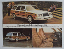 CHRYSLER Town & Country 1982 dealer sheet brochure - French - Canada