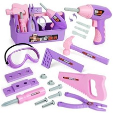 Kids Tool Set with Toy Drill, Toy Tool Box, Construction Tools, Pretend Play