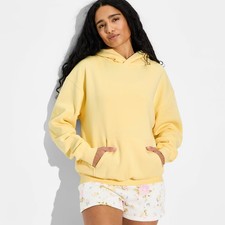 Women's Oversized Hooded Pullover Sweatshirt - Wild Fable Light Yellow M