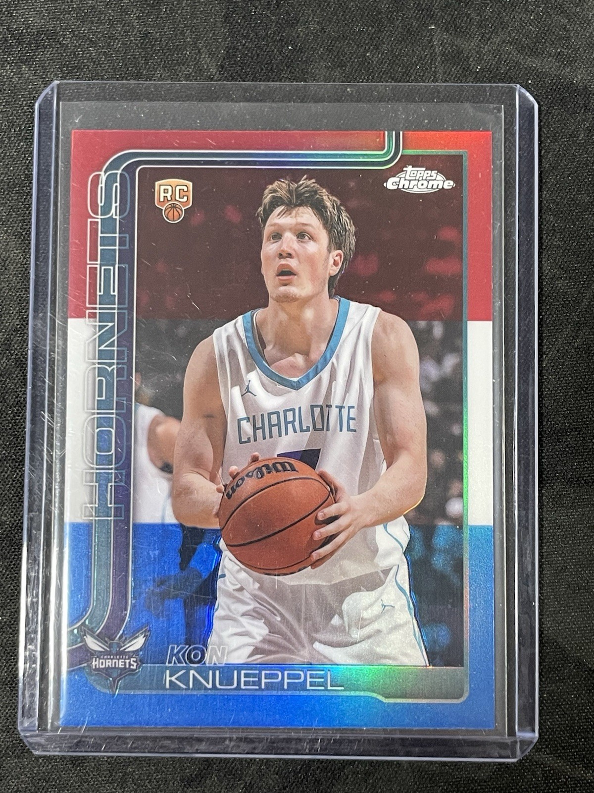 2025-26 Topps Chrome - Kon Knueppel #254 Red White & Blue Refractor (RC)