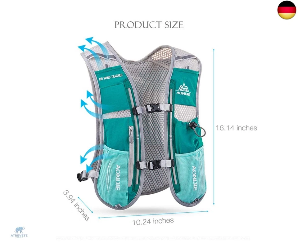 Win.Deeper 5L Ultraleicht Trinkrucksack Trail Rucksack Trinkweste, Hydration - Bild 3 von 4