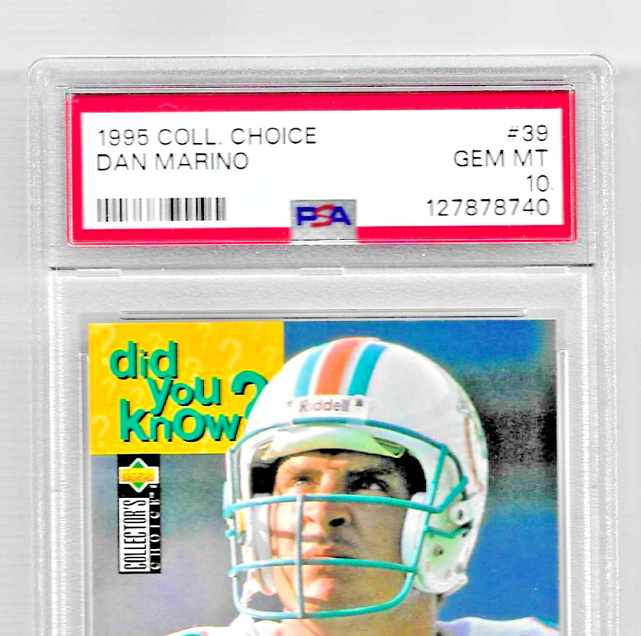 1995 COLLECTOR'S CHOICE FOOTBALL CARD #39 HOF DAN MARINO PSA 10 LOW POP DOLPHINS view 2