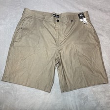 Hurley Men's H20-Dri Shorts Size 40 Beige Flat Front Stretch 9" Inseam NWT