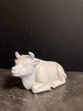 White Porcelain Cow Zodiac Figurine Kyoto Potter Isamu Hasegawa