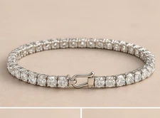 7.00 Ct Treated Natural Diamond Bracelet 14K White Gold Certified