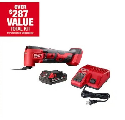 MILWAUKEE M18 18V Lithium-Ion Cordless Oscillating Multi-Tool Kit with One 1.5 A