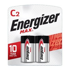 Max Alkaline Batteries C 2 Each by Energizer