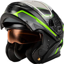 Gmax MD-01S Transistor Snow Helmet Green Blac...