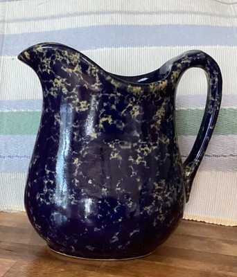 Vintage Bennington Potters  Vermont Blue Agate  Pitcher