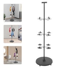 Wig Head Stands 12 Holder Display Rack Rotating Mannequin Base for Salon Store
