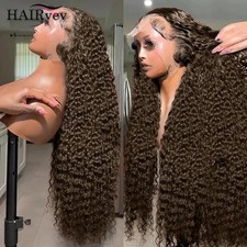 13x4 13x6 HD Curly Lace Front Wig Chocolate Brown Lace Frontal Human Hair Wigs