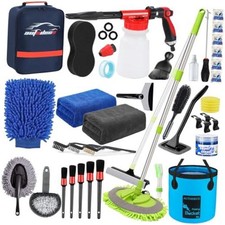 Car Wash Detailing Kit Cleaning Set with Foam Gun Sprayer, Long 42Pcs Blue