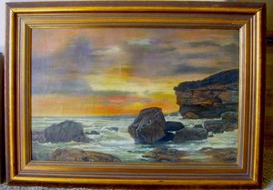 A VERY NICE OLD COPY OF A FAMOUS GEORGE INNESS PAINTING..NORMANDY COAST
