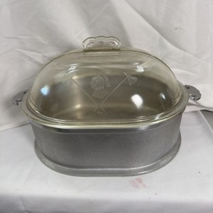 VTG Guardian  Service 12" x 9.5" Oval Dutch Oven Roasting Pan W/ Glass Lid