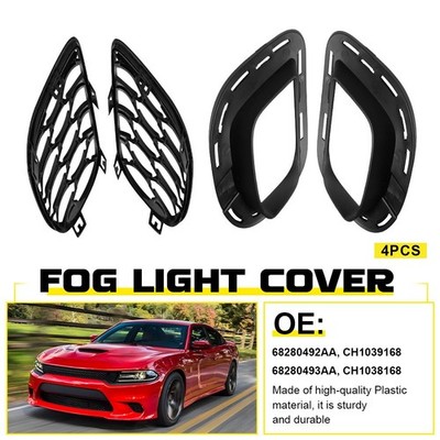 4* Front Bumper Grille & Brackets For 2015-23 Dodge Charger Right Left Sides Kit