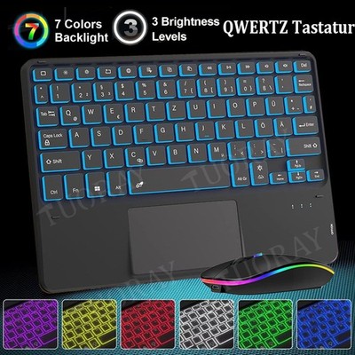 QWERTZ Beleuchtete Touchpad Tastatur Maus Für Lenovo Tab M10 HD FHD+ P10 P11 E10