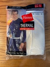 Vintage Mens Hanes Thermal Ankle Length Pants Long Johns Size Large 38-40 NEW