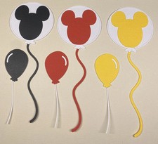 6 Balloon Die Cut Disney Mickey Mouse Embellishment Scrapbook Paper Piecing