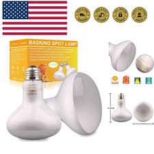 Reptile Basking Light Bulb - 150W Reptile Heat Lamp 2 Pack UVA Daylight Amphi...