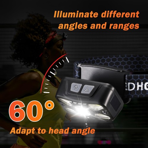 Rechargeable Headlamp,2 Pack Super Bright 5 Led Head Lamp with Red Light, 14 ... - Picture 5 of 8