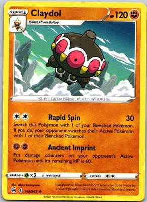 Claydol 145/264 Rare Fusion Strike Pokemon Lightly Played