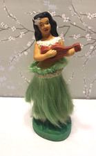 Vintage ALOHA Chalkware Dancing Hula Girl Bobblehead Dashboard