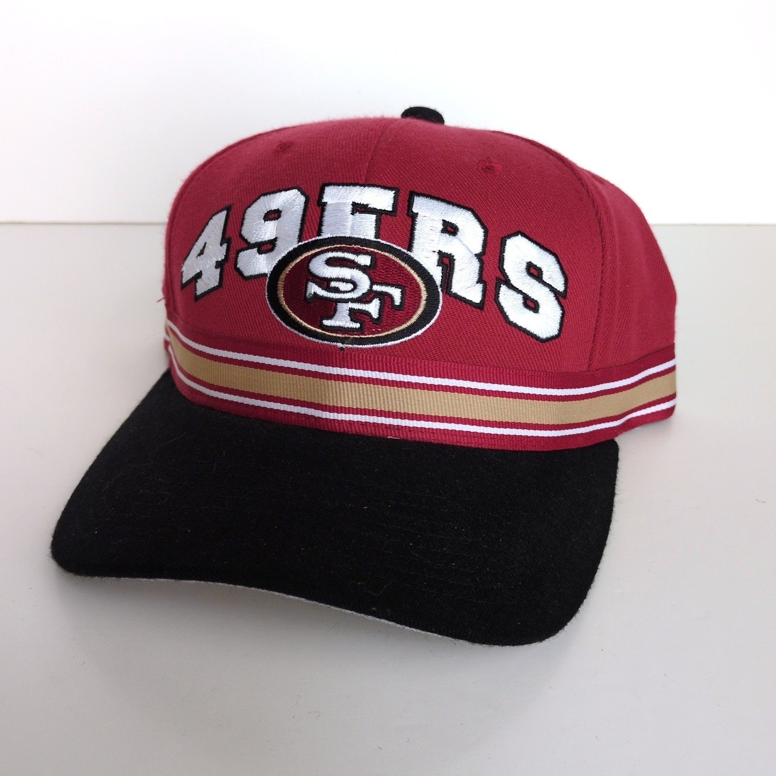 Vtg Starter San Francisco 49ers Hat Red Black NFL Pro Line Snapback Wool Blend