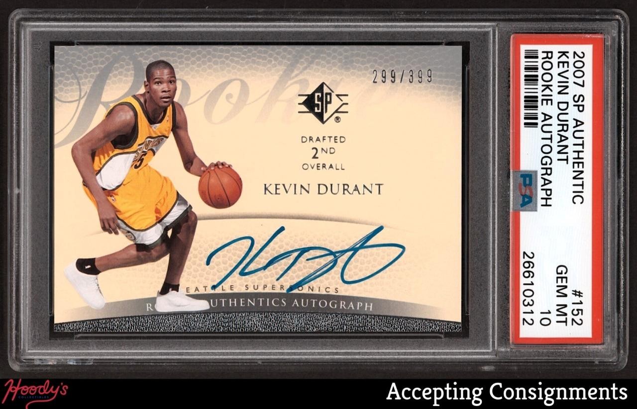 2007-08 SP Authentic Rookie Autographs #152 Kevin Durant RC AUTO 261/399 PSA 10