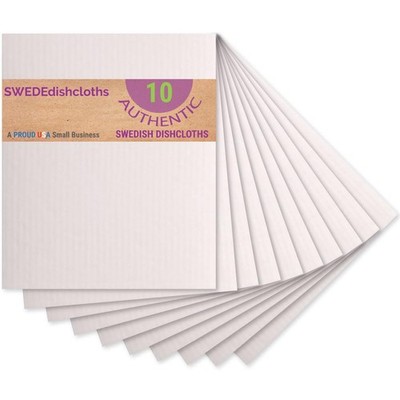 10 Pack Swedish Dish Cloths, Neutral Color, Cellulose Sponge, Reusable, Kitchen