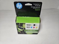 New GENUINE HP 950XL BLACK  951 COLOR 4 PACK INK C2P01FN SEALED - 12/23