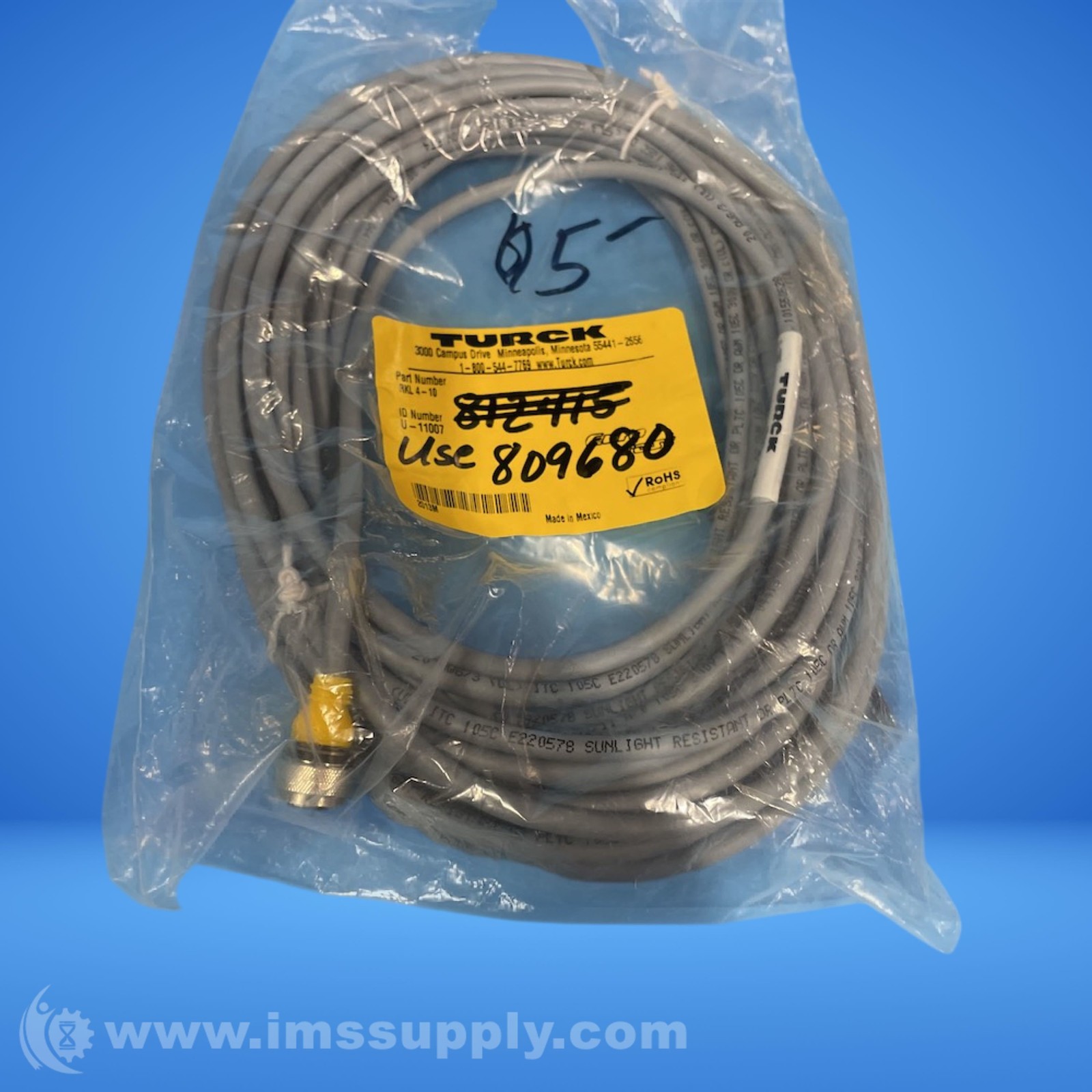 Turck RKL 4-10 Actuator and Sensor Cordset FNOB