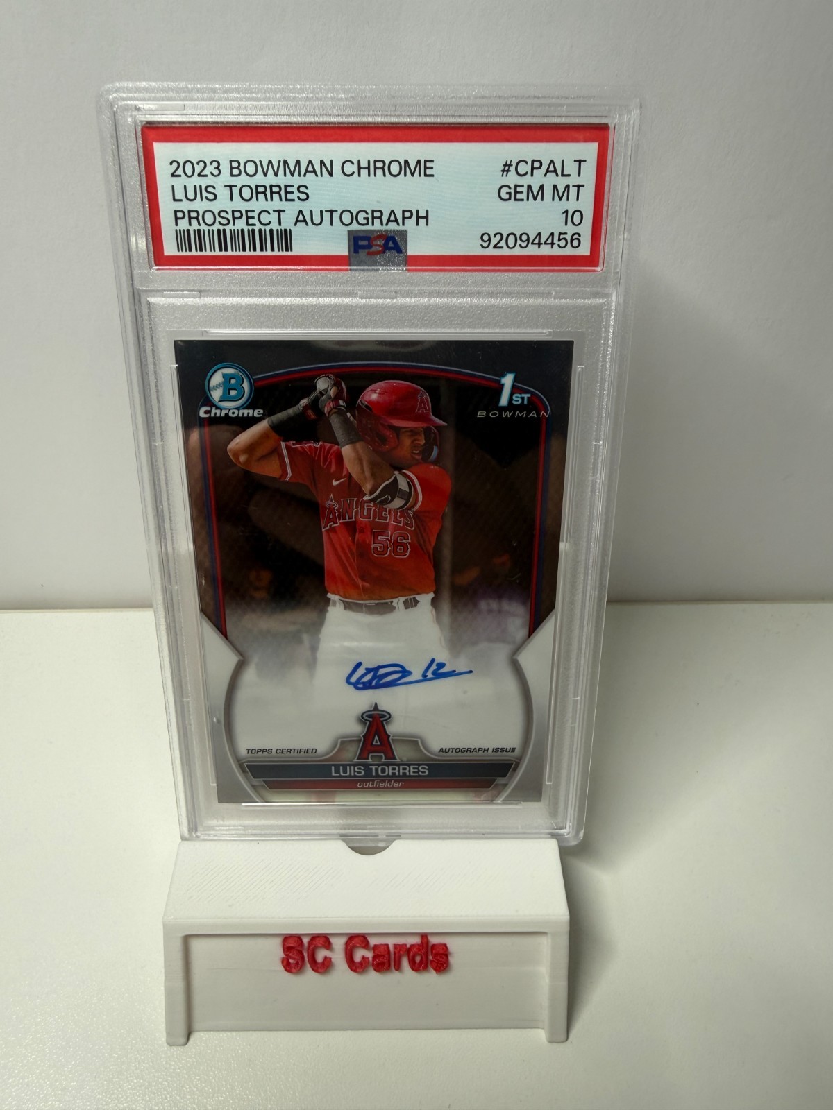 Luis Torres 2023 Bowman Chrome 1st Auto #CPA-LT2 PSA 10 GEM MINT