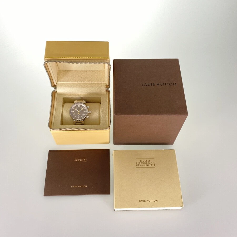 LOUIS VUITTON（LV） Orologio da polso Louis Vuitton Tambour Chronograph Q1322 quarzo data marrone chiaro con scatola