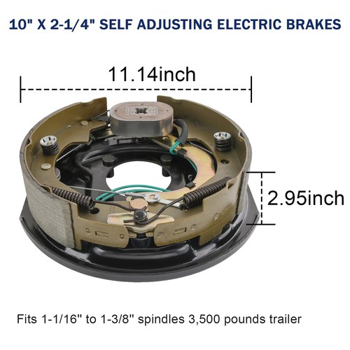5 on 5 Bolt Circle Drum Kits w/ 10"x2-1/4" Left Right Electric Brake for 3500lbs - Picture 4 of 8