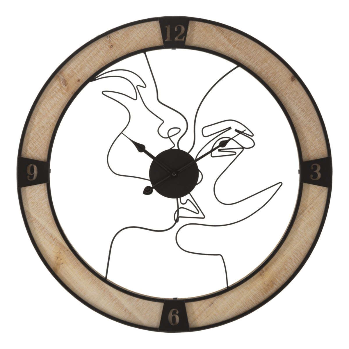 Horloge murale en métal design Couple pour décorer une cuisine ouverte