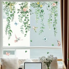 Buer Homit Spring Window Clings Double-Sided   Floral  Butterfly Window Leaves