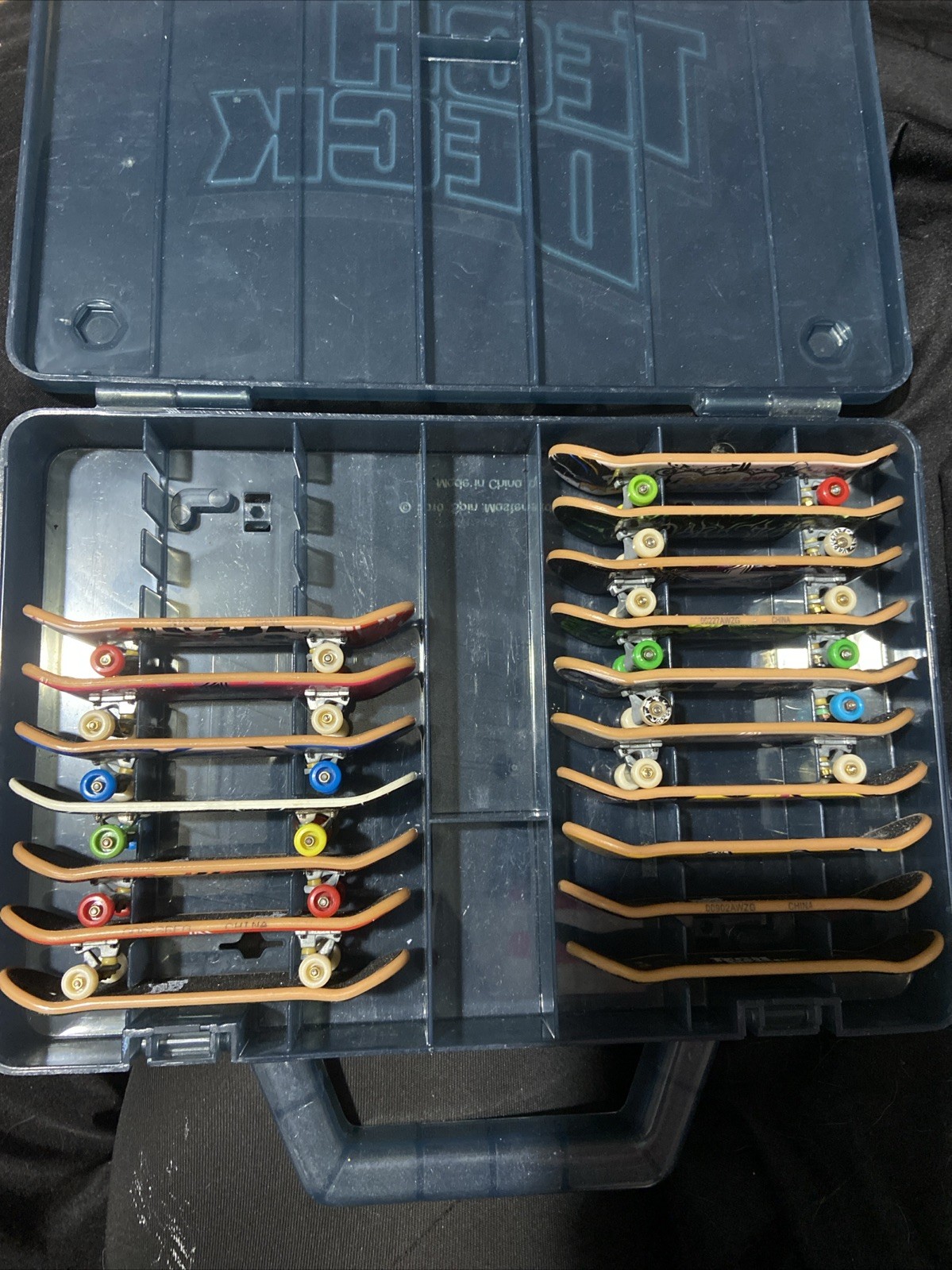 Vintage Tech Deck Skateboards and Case 17 Pieces Fingerboards