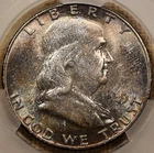 1949 Franklin half dollar, CACG MS66 FBL, amazing color! WOW DavidKahnRareCoins