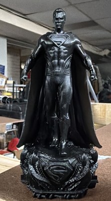 Superman Fan Art Statue Figurine 6” Man Of Steel Black Custom Art