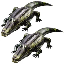 2 Pcs 49 Inch Inflatable Alligator Pool Float Floating Alligator Decoy for Po...