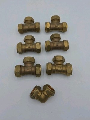 7 x 22 mm Druckgleich T-Stück & Winkel 22x22x22 mm Restposten Sanitär Heizung Kessel
