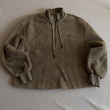 Varley Fleece Womens Large Green 1/4 Zip Sherpa Pullover Mock Neck. 4/1