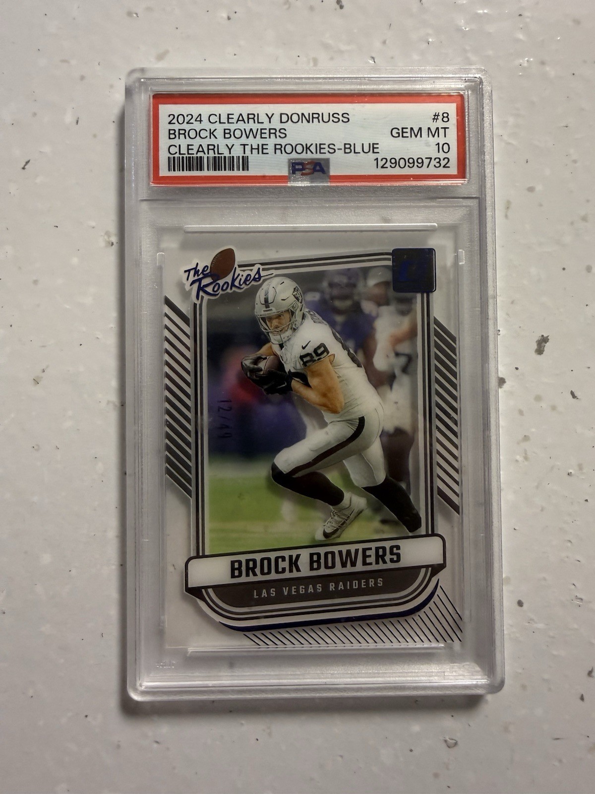 Brock Bowers Panini Clearly Donruss Clearly the Rookies #8 Blue