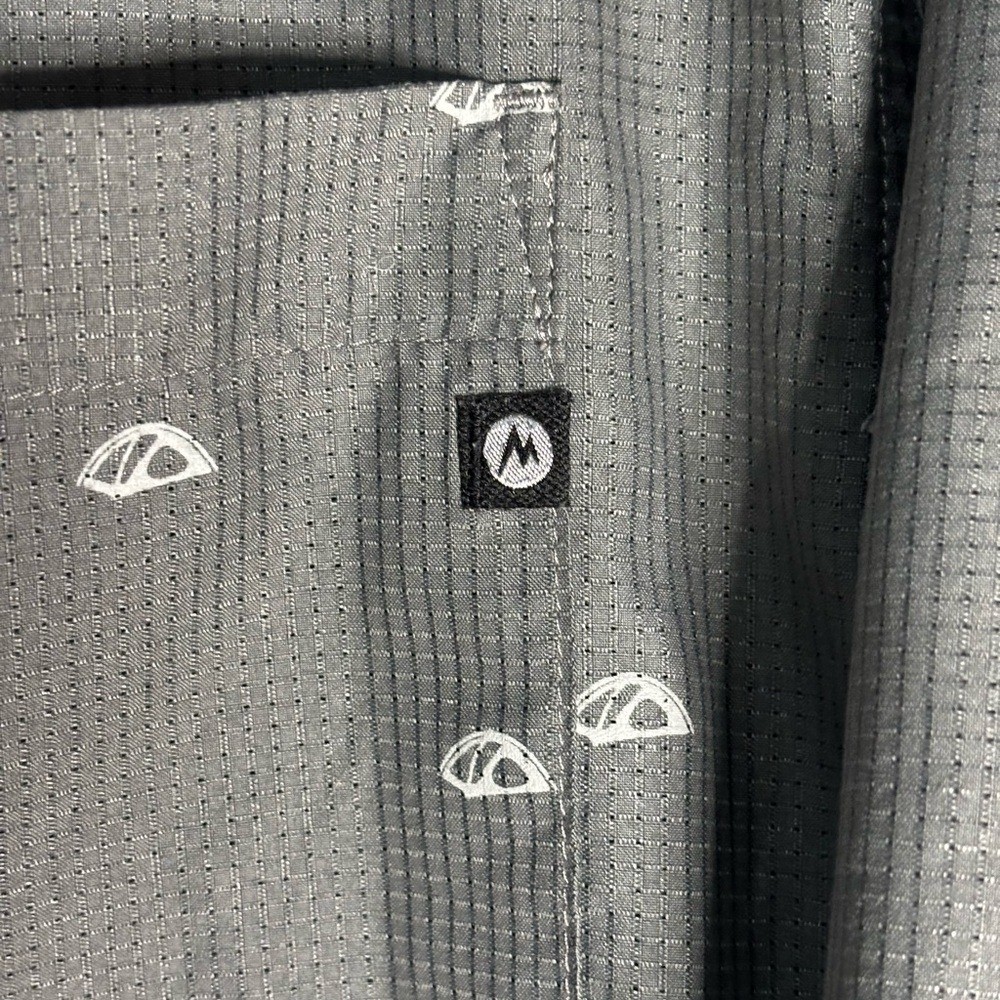 Marmot Gray Patterned Casual Button Down Shirt Li… - image 3