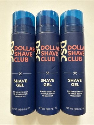 3 DSC Dollar Shave Club - Shave Gel Shea Butter & Aloe For Sensitive Skin 6.7 oz