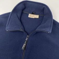 WoolRich Men's Large Navy Blue Polartec Fleece Side Pockets Full Zipper Vest