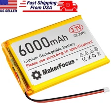 3.7V 6000mAh 1S Lipo Lithium Lipo Battery 3C PH2.0 Plug for Electronic Device 